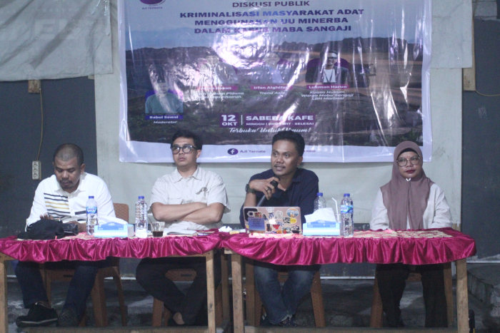 AJI Ternate dan Trend Asia Soroti Kriminalisasi Warga Adat Maba Sangaji dalam Diskusi Publik