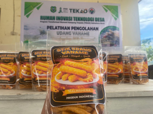 Keren, Pengelola RITD Desa Tuada Buat Stik Udang Vannamei Enak